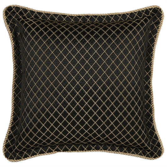 Lancaster Black Square Filled Cushion by Davinci