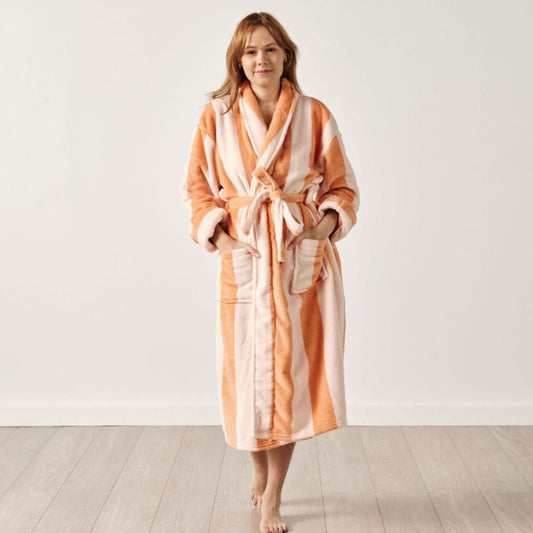 Ocean City Plush CARAMEL Bathrobe by Linen House