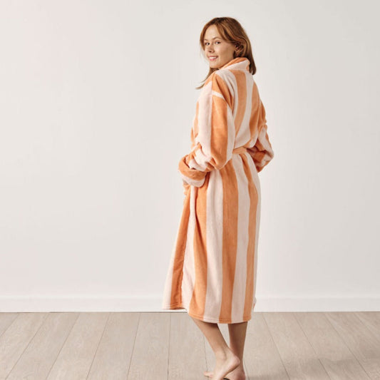 Ocean City Plush CARAMEL Bathrobe by Linen House