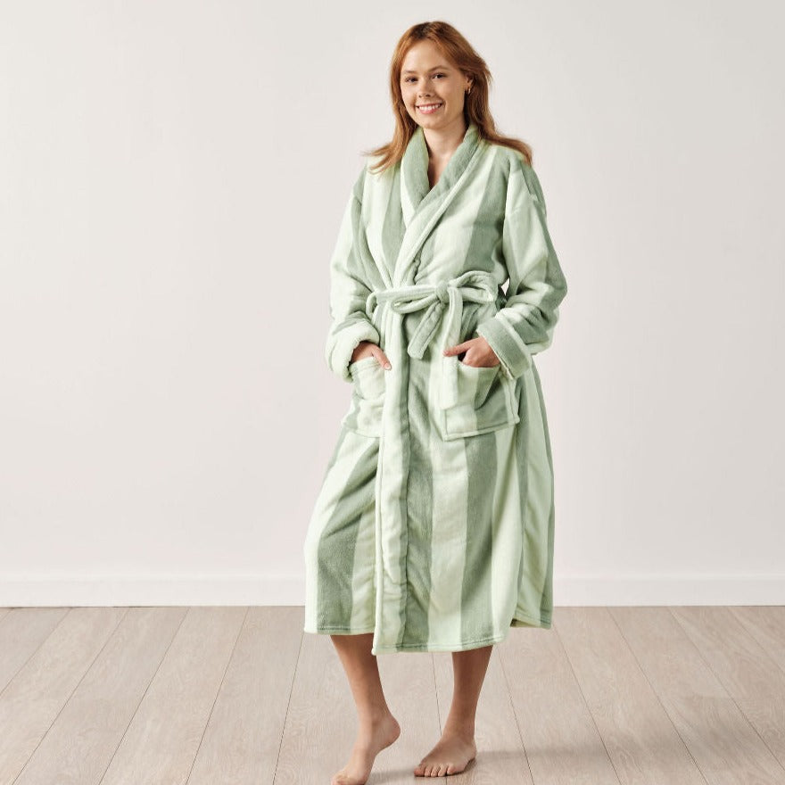 Ocean City Plush JADE Bathrobe by Linen House