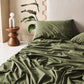 Flannelette Plain-Dyed Moss Sheet Set by LINEN HOUSE