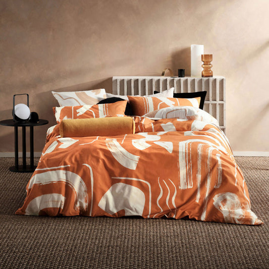 Arden Apricot Quilt Cover Set