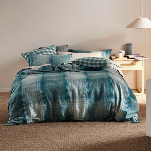 Carricklea Quilt Cover Set Blue by Linen House