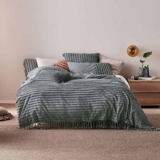 Dunaway Petrol Quilt Cover Set by Linen House