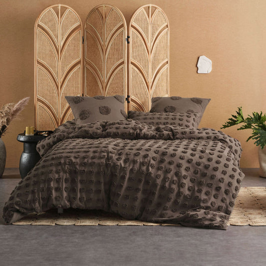 Haze Mocha Quilt Cover Set by Linen House