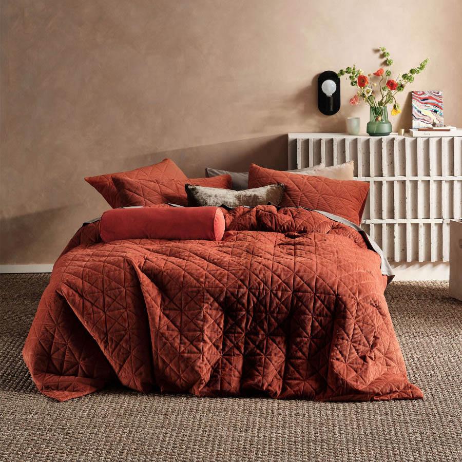 Rust Quilts Heath Quilt Cover Set Rust by Linen House | Quilt Cover World