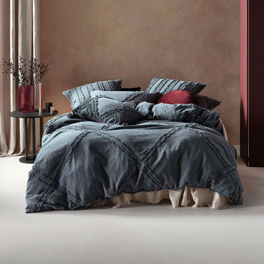 Heather Quilt Cover Set Range Slate by Linen House