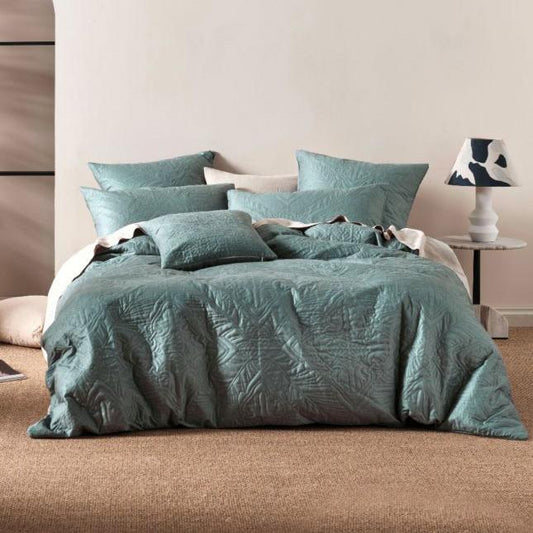 Isadora Quilt Cover Set Petrol by Linen House