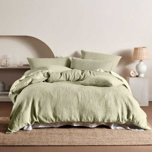 Lila Wasabi Quilt Cover Set by Linen House