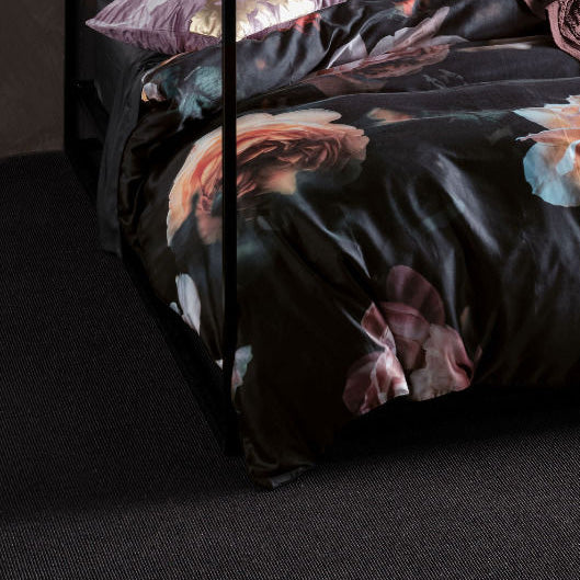 Mia Quilt Cover Set Black by Linen House