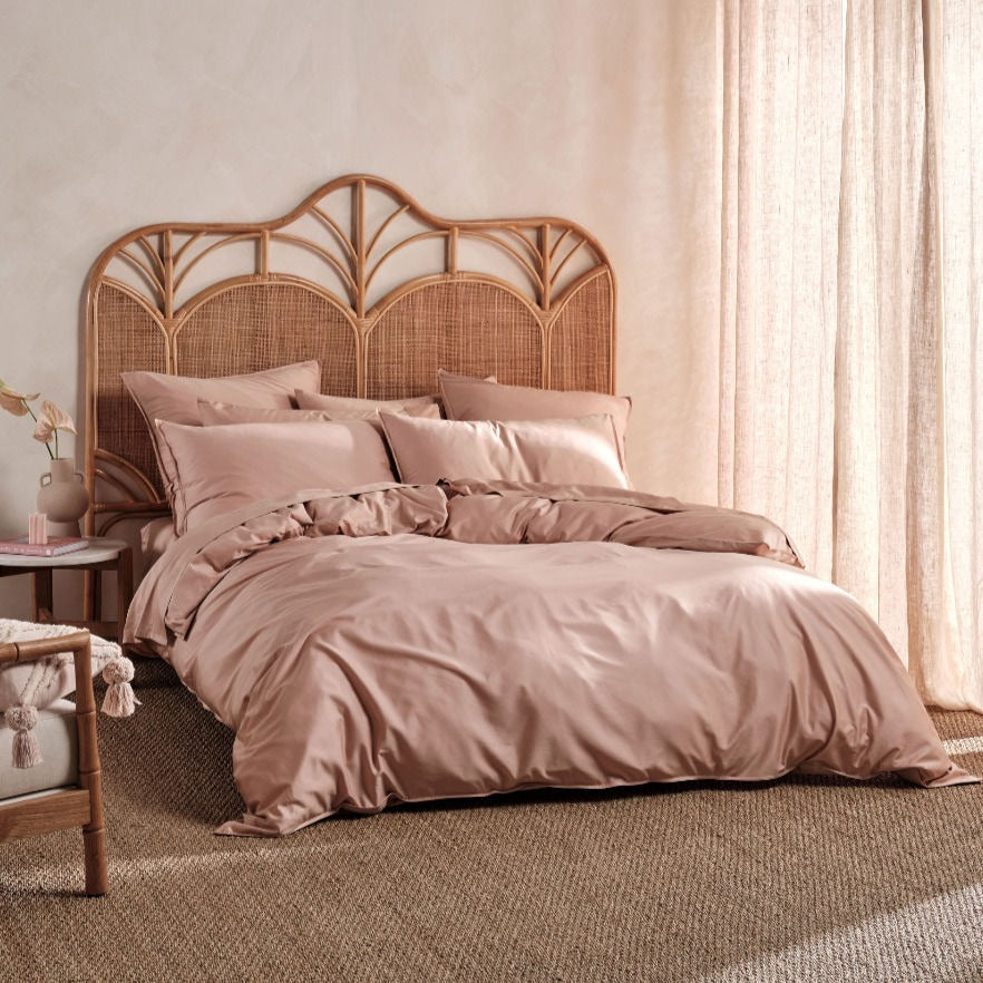 Nara Bamboo Cotton CLAY Quilt Cover Set by Linen House