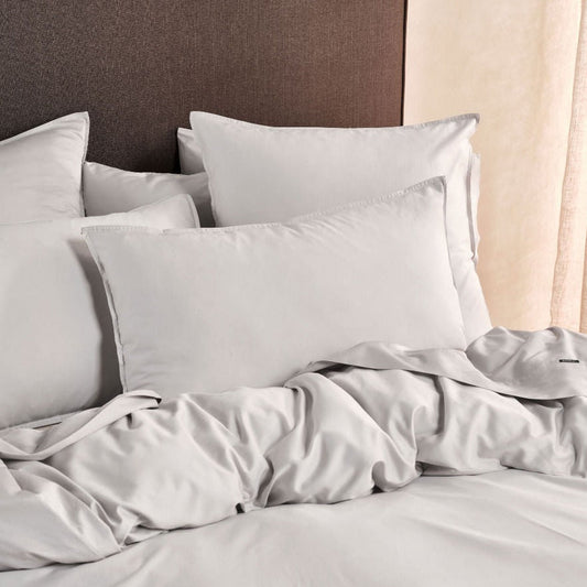 Nara Bamboo Cotton SILVER Quilt Cover Set by Linen House