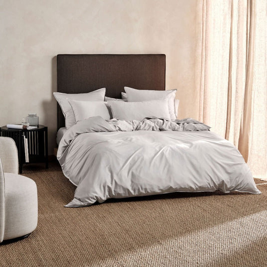 Nara Bamboo Cotton SILVER Quilt Cover Set by Linen House