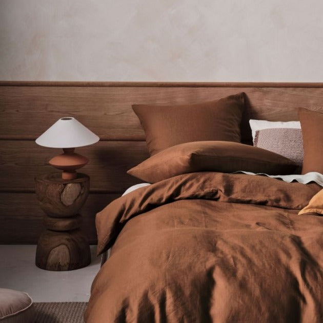 Nimes Linen Quilt Cover Set CINNAMON by Linen House