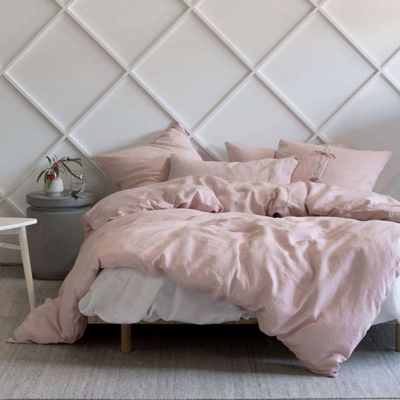 Nimes Rose Linen Quilt Cover Set by Linen House