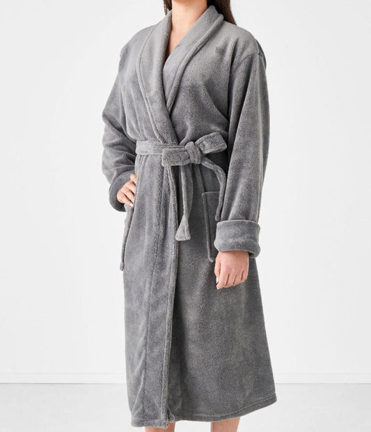 Plush Charcoal Bathrobe by Linen House