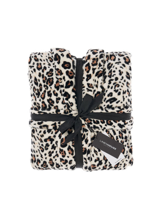 Plush Leopard Bathrobe by Linen House