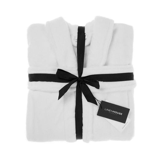 Plush White Bathrobe by Linen House