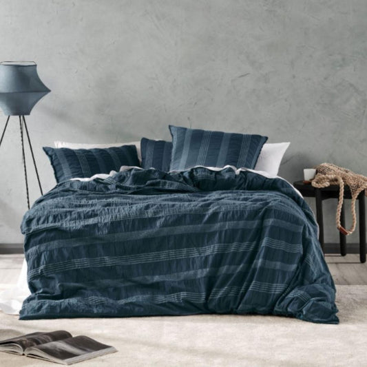 Shrimpton Slate Quilt Cover Set by Linen House