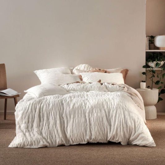 Shrimpton White Quilt Cover Set by Linen House