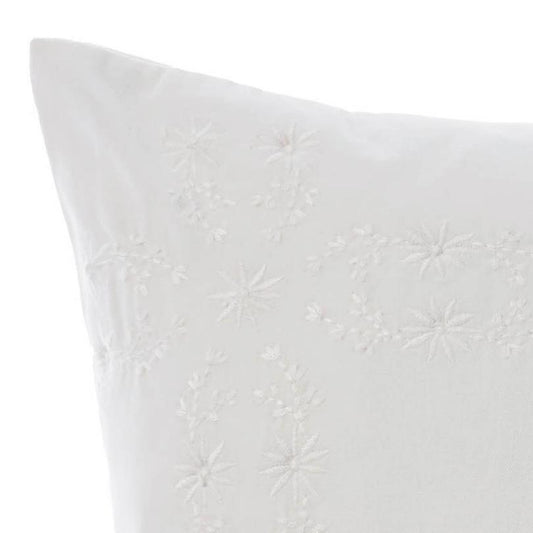 Abigail White Square filled Cushion 45 x 45cm by Linen House