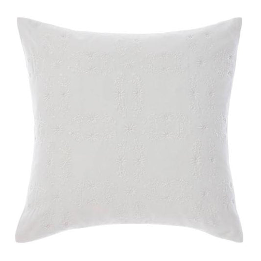 Abigail White Square filled Cushion 45 x 45cm by Linen House