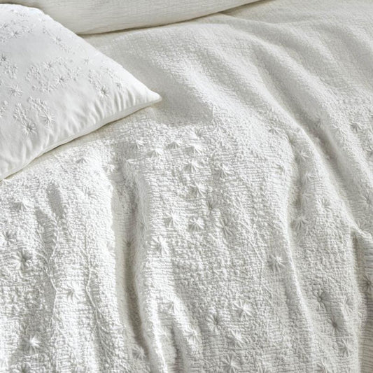 Abigail White Quilt Cover Set by Linen House