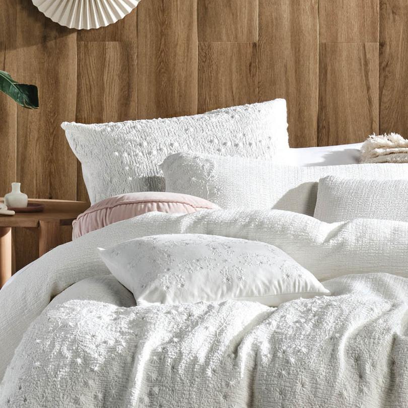 Abigail White Quilt Cover Set by Linen House