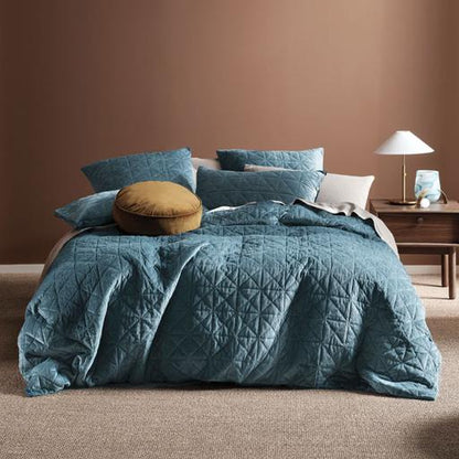Heath Quilt Cover Set Teal by Linen House