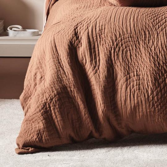 Lila Pecan Quilt Cover Set by Linen House