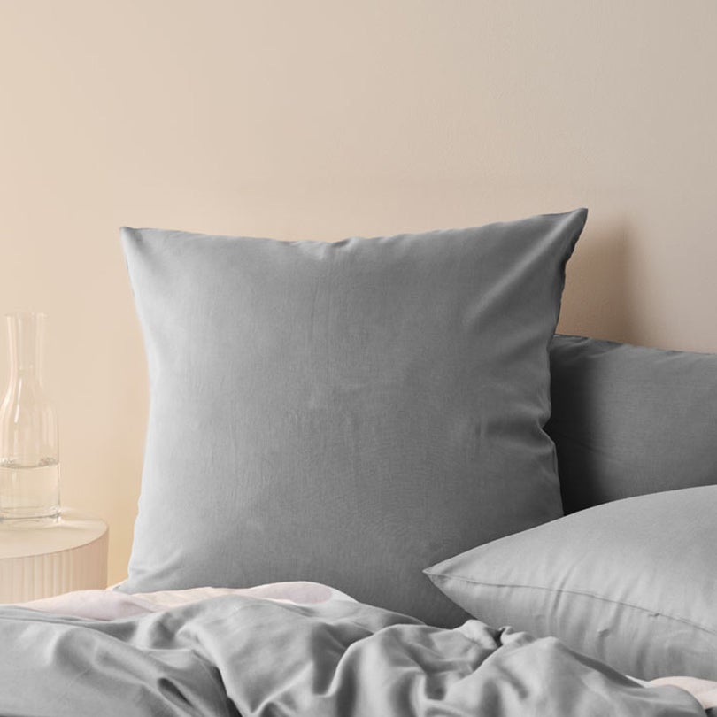 Triblend Linen Cotton Lyocell Quilt Cover Set ASH by Linen House