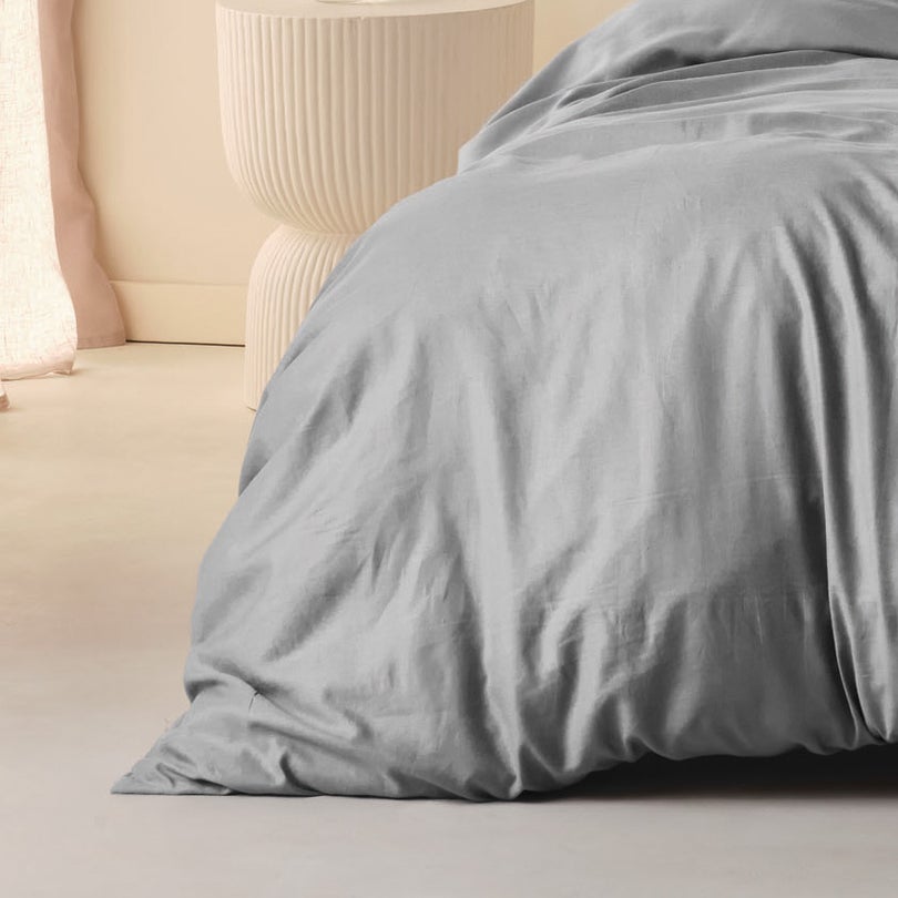 Triblend Linen Cotton Lyocell Quilt Cover Set ASH by Linen House