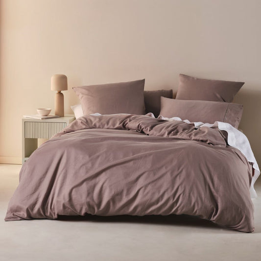 Tri Blend Linen Cotton Lyocell Quilt Cover Set DUSK by Linen House