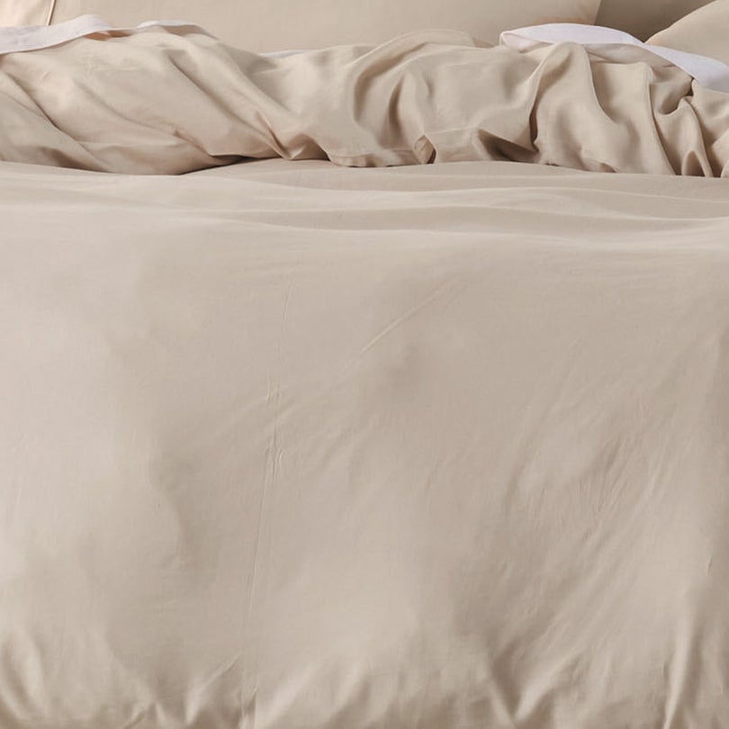 Triblend Linen Cotton Lyocell Quilt Cover Set NATURAL by Linen House