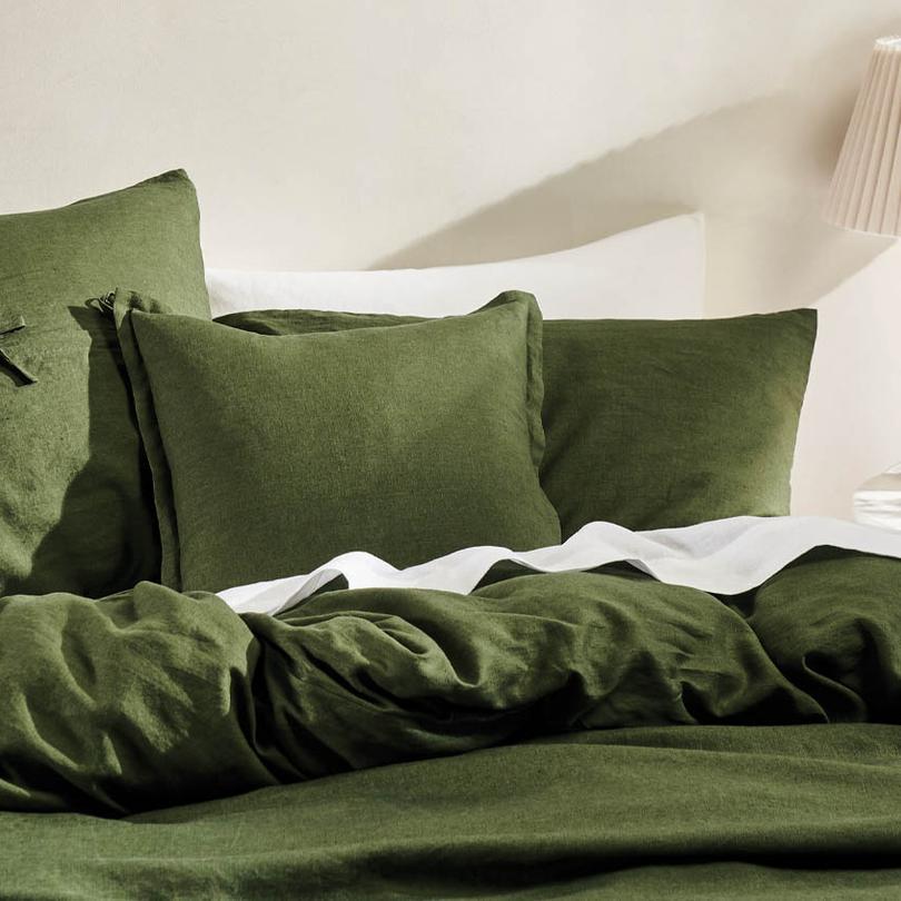 Nimes Fern Linen Quilt Cover Set by Linen House