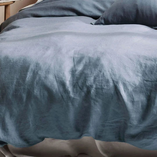 Nimes Linen Quilt Cover Set NIGHTFALL by Linen House