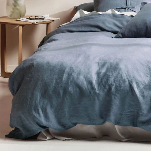 Nimes Linen Quilt Cover Set NIGHTFALL by Linen House