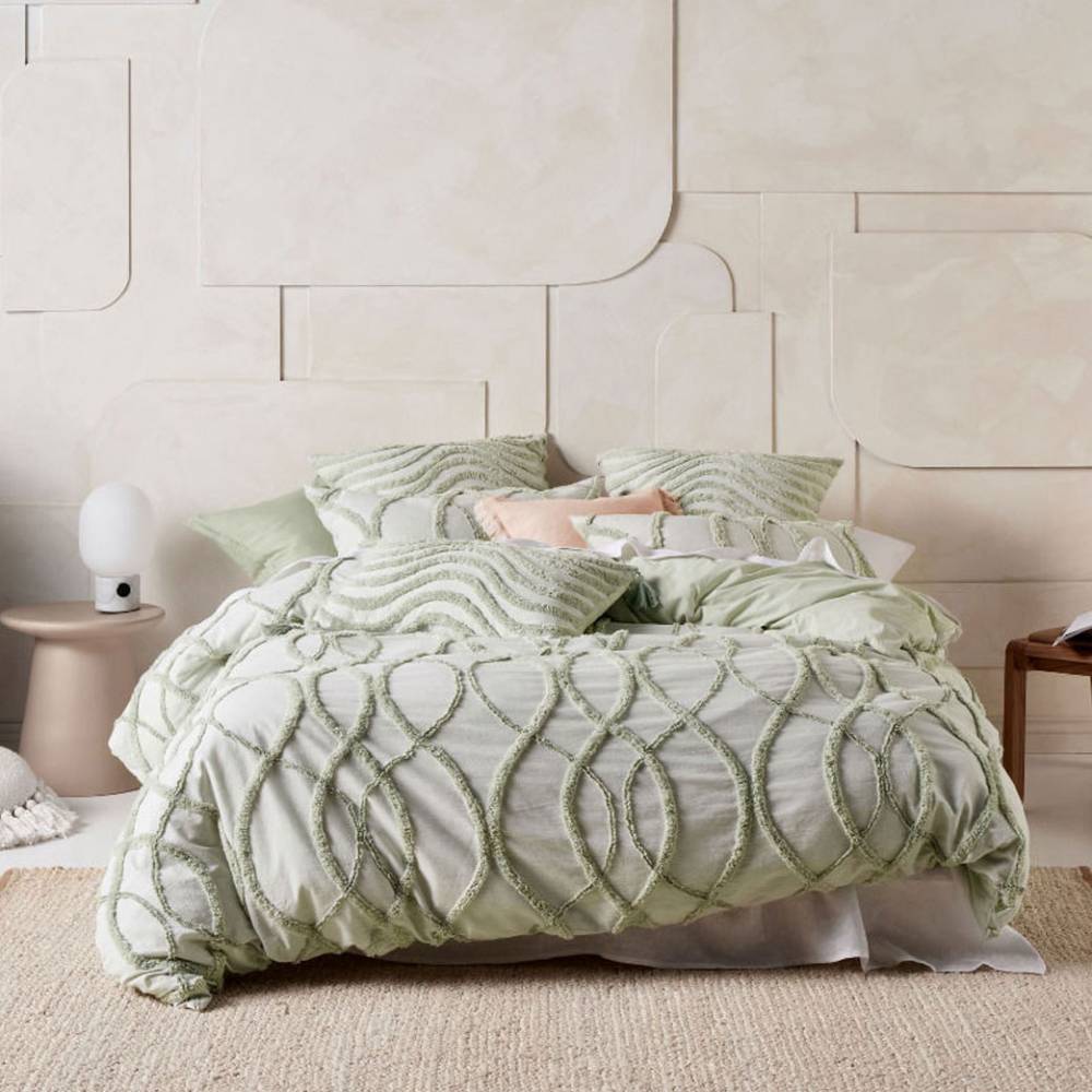 Amadora Wasabi Quilt Cover Set by Linen House