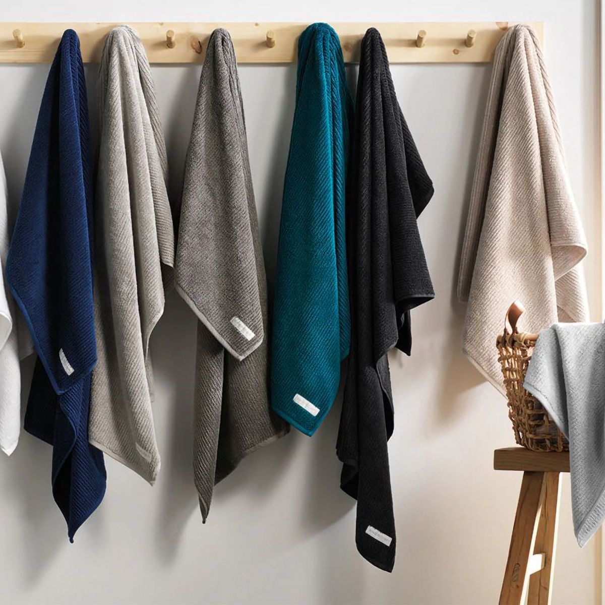 Living Textures Trenton Towel Collection by Sheridan CARBON