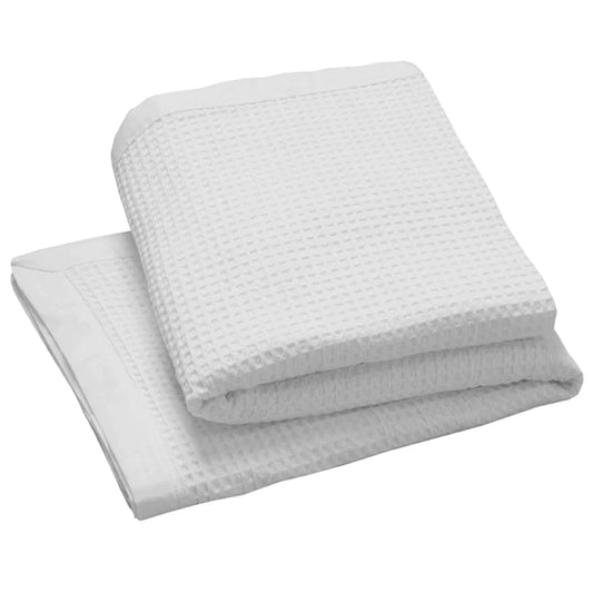 Cotton Waffle Blanket WHITE by Logan and Mason