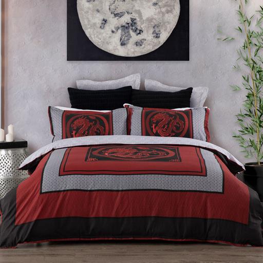 Liang Red Quilt Cover Set by Logan and Mason