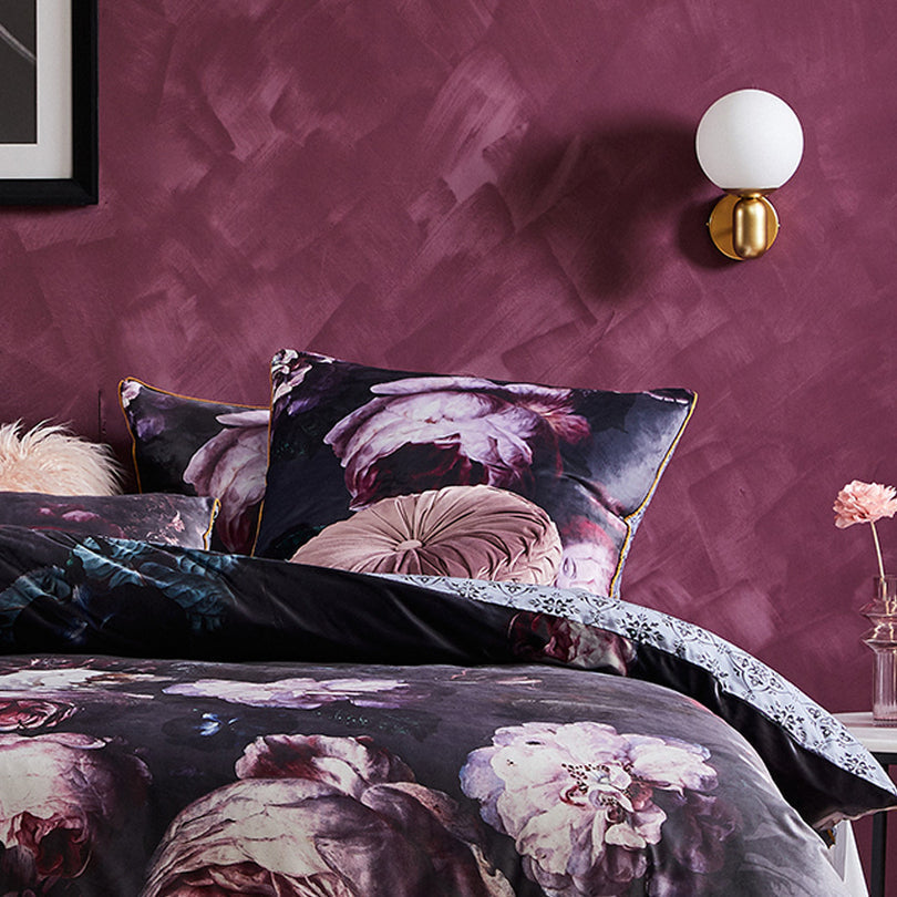 Marbella Charcoal Quilt cover set by Logan and Mason Platinum
