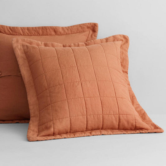 Abbotson Maple Linen Quilted European Pillowsham by Sheridan