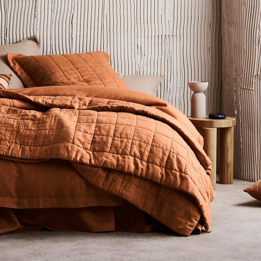 Abbotson Maple Linen Quilted European Pillowsham by Sheridan