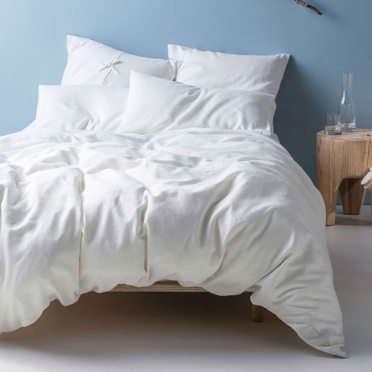 Nimes Linen Quilt Cover Set WHITE by Linen House