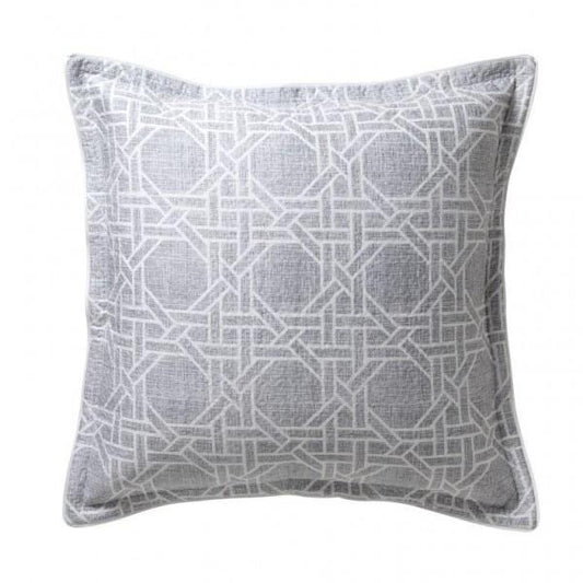 Octagonal Lattice Silver European Pillowcase by Florence Broadhurst