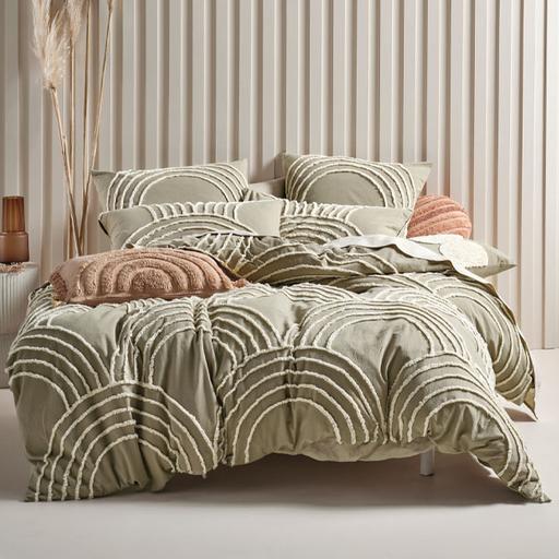Ojai Sage Quilt Cover Set by Linen House