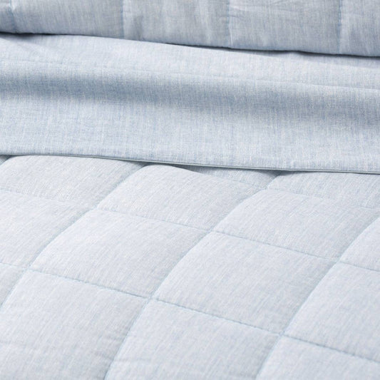 Park Avenue Paradis SKY Washed Chambray Quilted Quilt Cover Set