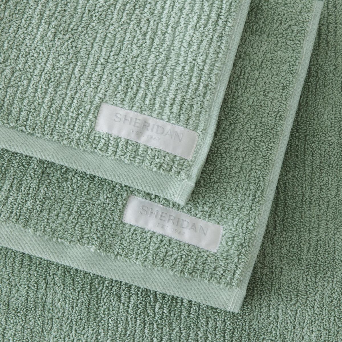 Living Textures Trenton Towel Collection by Sheridan PEPPERMINT