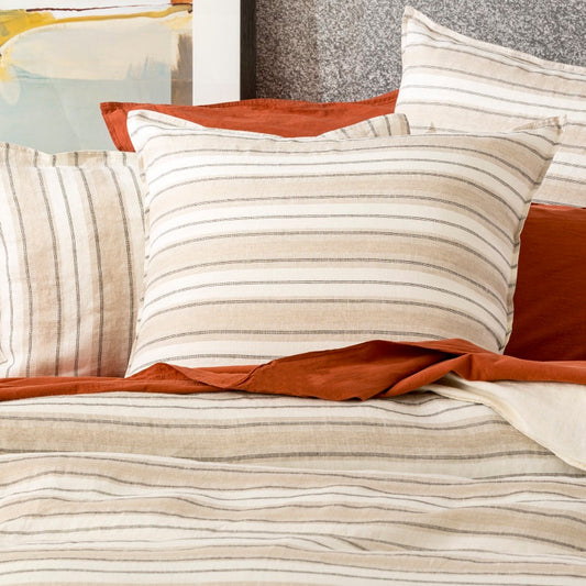 Renee Taylor Bardot Yarn Dyed 100%  French Linen European Pillowcase